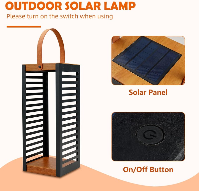 Solar Yard Outdoor Floor Lamp Solar Powered Light, Patio Waterproof Metal Solar Lantern with Handle, Plant Decor for Patio, Yard, Porch, Large - Image 4